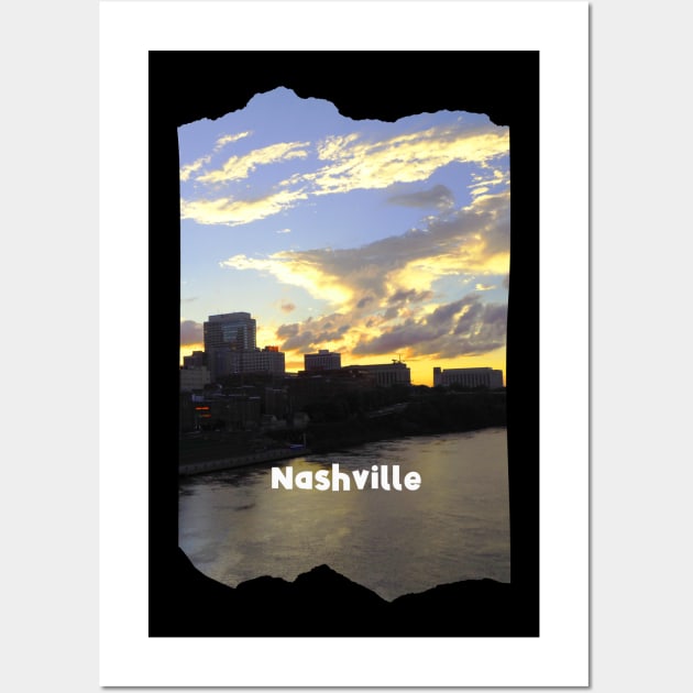 Cool sunset photography of Nashville Tennessee skyline sunset sky USA city break Wall Art by BoogieCreates